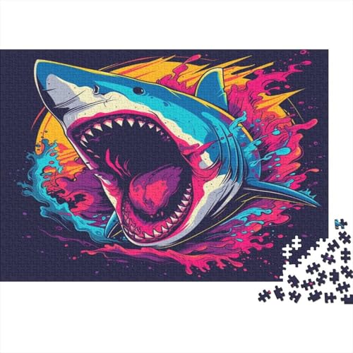 Hai Puzzle 1000 Teile Erwachsener Kniffel Spaß Für Die Ganze Familie - Abwechslungsreiche 1000 Puzzleteilige Motive Puzzle Erwachsene, Puzzel 1000pcs (75x50cm) von BXYAFEKUD