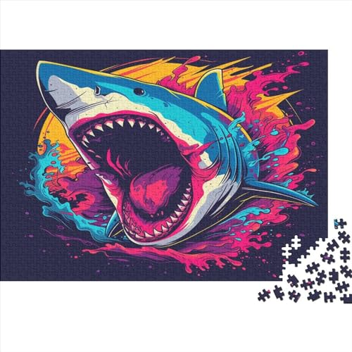 Hai Puzzle 1000 Teile Puzzles Für Erwachsene Lernspiel Herausforderungsspielzeug 1000-teilige Puzzlespiel Für Erwachsene Kinder Puzzel 1000pcs (75x50cm) von BXYAFEKUD