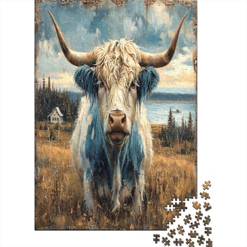 Highland Kattle Puzzle 1000 Teile Erwachsene, Puzzlespiel Jigsaw Puzzles Erwachsenen Puzzlespiel Puzzel 1000pcs (75x50cm) von BXYAFEKUD