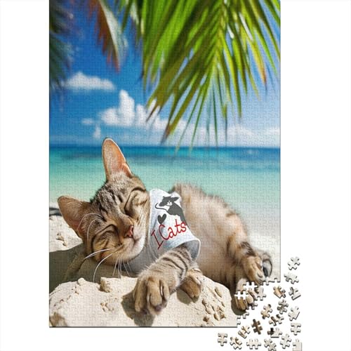 Kat Puzzle 1000 Teile,für Erwachsene, Impossible Puzzle,farbenfrohes Legespiel,Geschicklichkeitsspiel Für Die Ganze Familie,Erwachsenenpuzzle Puzzel 1000pcs (75x50cm) von BXYAFEKUD