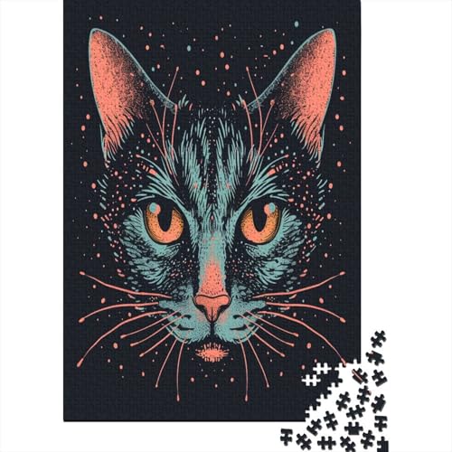 Kat Puzzle 1000 Teile Puzzles Für Erwachsene Lernspiel Herausforderungsspielzeug 1000-teilige Puzzlespiel Für Erwachsene Kinder Puzzel 1000pcs (75x50cm) von BXYAFEKUD