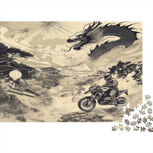 Kreuz-Country Motorcycle 1000 Teile, Impossible Puzzle,Geschicklichkeitsspiel Für Die Ganze Familie, Erwachsenenpuzzle Ab 14 Jahren Puzzel 1000pcs (75x50cm) von BXYAFEKUD