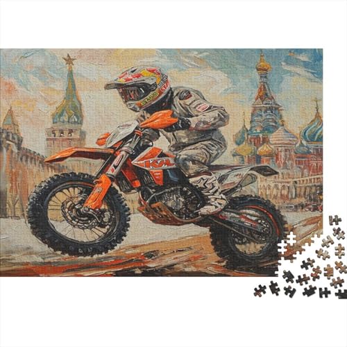 Kreuz-Country Motorcycle 1000 Teile,Impossible Puzzle,Geschicklichkeitsspiel Für Die Ganze Familie, Erwachsenen Puzzlespiel Puzzel 1000pcs (75x50cm) von BXYAFEKUD