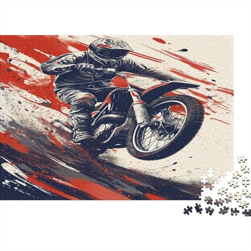 Kreuz-Country Motorcycle 1000 Teile,Impossible Puzzle,Geschicklichkeitsspiel Für Die Ganze Familie, Erwachsenen Puzzlespiel Puzzel 1000pcs (75x50cm) von BXYAFEKUD
