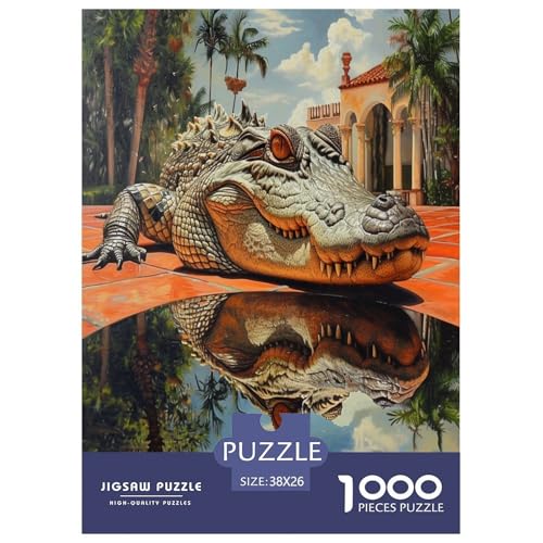 Krokodil Puzzles 1000 Teile Schwer Puzzle Spielzeug Lernspiel Impossible Herausforderungsspielzeug Für Erwachsene Und Kinder in Bewährter 38x26cm/1000pcs von BXYAFEKUD