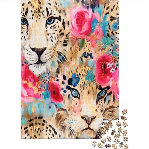 Leopard Puzzle 1000 Teile Puzzle Für Erwachsene Und Kinder Ab 14 Jahren Puzzel 1000pcs (75x50cm) von BXYAFEKUD