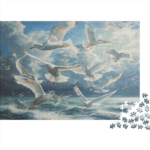 Möwenwellen 1000 Stück Puzzles Für Erwachsene Teenager Stress Abbauen Familien-Puzzlespiel Mit Poster in 1000-teiliges Puzzle Kinder Lernspiel Spielzeug Geschenk Puzzel 1000pcs (75x50cm) von BXYAFEKUD