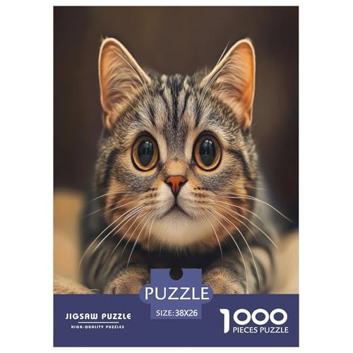 Niedliche Katze Puzzle 1000-teilige Schwer Puzzle Spielzeug Pädagogisches Spiel Impossible Herausforderung Spielzeug Für Erwachsene Und Kinder Ab 12 Jahren 38x26cm/1000pcs von BXYAFEKUD