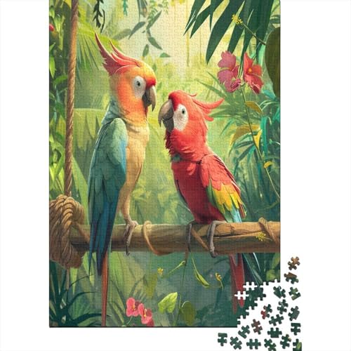 Papagei 1000 Stück Puzzles Für Erwachsene Teenager Stress Abbauen Familien-Puzzlespiel Mit Poster in 1000-teiliges Puzzle Kinder Lernspiel Spielzeug Geschenk Puzzel 1000pcs (75x50cm) von BXYAFEKUD