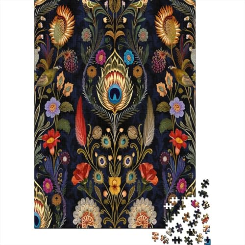PeaSchwanz Feder 1000 Stück Puzzles Für Erwachsene Teenager Stress Abbauen Familien-Puzzlespiel Mit Poster in 1000-teiliges Puzzle Kinder Lernspiel Spielzeug Geschenk Puzzel 1000pcs (75x50cm) von BXYAFEKUD