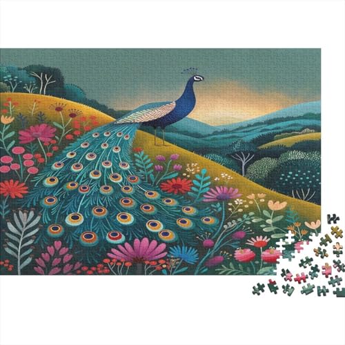 PeaSchwanz Puzzle 1000 Teile Puzzles Für Erwachsene Lernspiel Herausforderungsspielzeug 1000-teilige Puzzlespiel Für Erwachsene Kinder Puzzel 1000pcs (75x50cm) von BXYAFEKUD