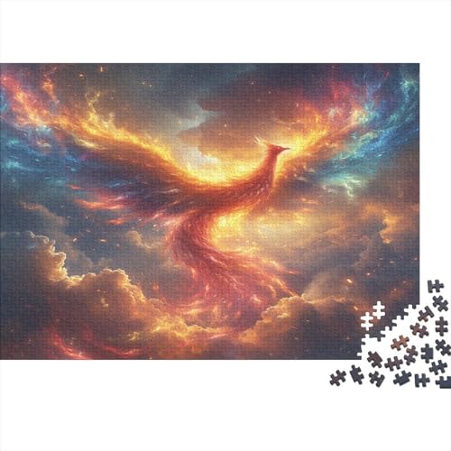 Phoenix 1000 Teile Puzzle Für Erwachsene, Hochwertige Recycelbare Materialien Und Druck Puzzlespiel, Familienspiel, Geschenk Für Liebhaber Oder Freunde Puzzel 1000pcs (75x50cm) von BXYAFEKUD