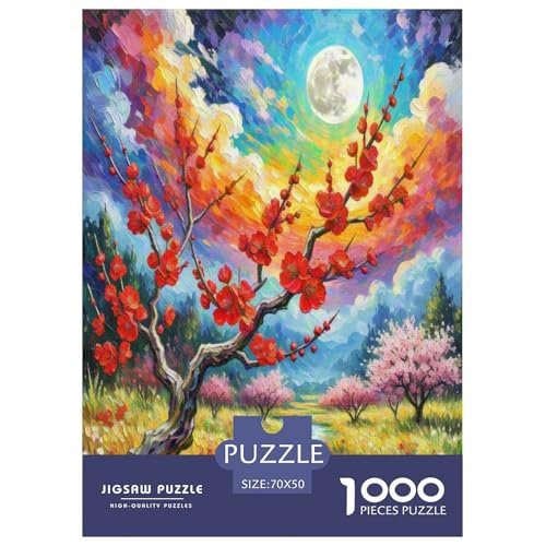 Prickly Pflaume Puzzle 1000-teilige Schwer Puzzle Spielzeug Lernspiel Impossible Herausforderung Spielzeug Für Erwachsene Kinder 70x50cm/1000pcs von BXYAFEKUD