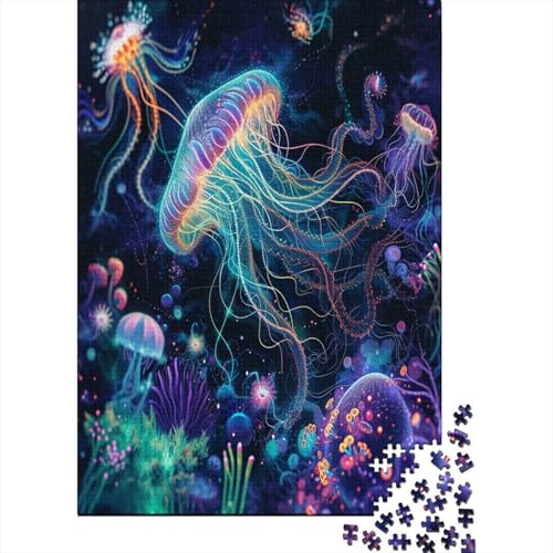 Quallen Puzzlespiel 1000 Teile Erwachsene -Puzzle 1000 Stück Spiel Puzzles Für Erwachsene Kinder Puzzle Erwachsenen Puzzlespiel Puzzel 1000pcs (75x50cm) von BXYAFEKUD