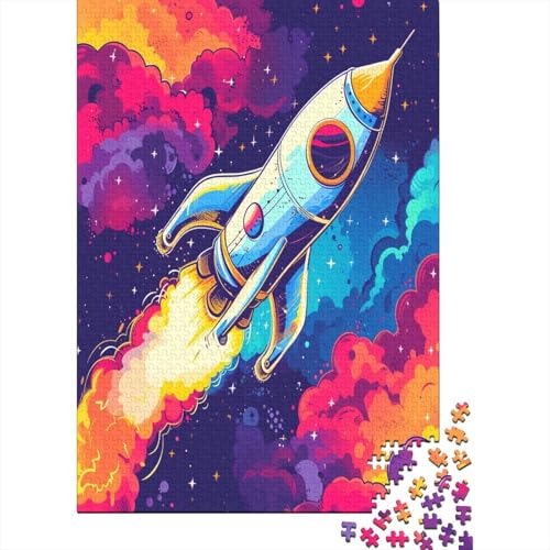 Rakete Puzzle 1000 Teile Puzzles Für Erwachsene Lernspiel Herausforderungsspielzeug 1000-teilige Puzzlespiel Für Erwachsene Kinder Puzzel 1000pcs (75x50cm) von BXYAFEKUD