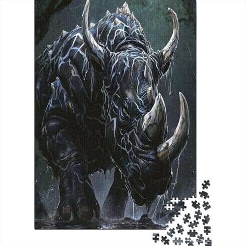Rhinoceros Puzzle 1000 Teile,Puzzle Für Erwachsene, Impossible Puzzle,Puzzle Farbenfrohes Legespiel,Geschicklichkeitsspiel Für Die Ganze Familie Puzzel 1000pcs (75x50cm) von BXYAFEKUD