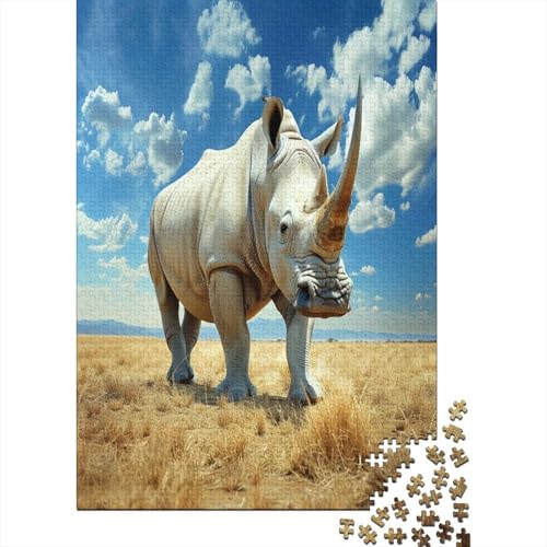 Rhinoceros Puzzle 1000 Teile Für Erwachsene Und Kinder Ab 14 Jahren Für Stressabbauer Puzzel 1000pcs (75x50cm) von BXYAFEKUD