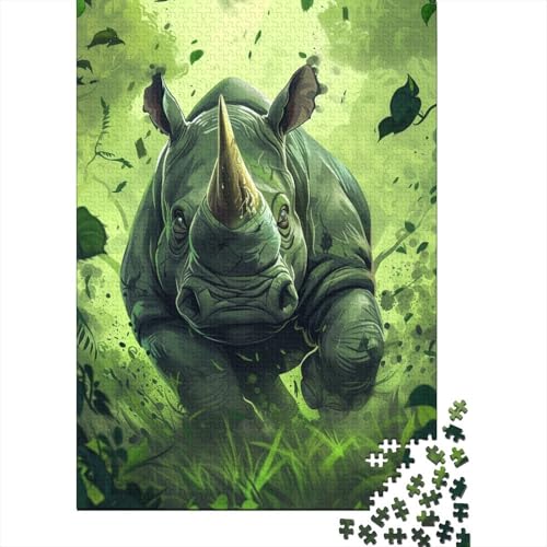 Rhinoceros Puzzle 1000 Teile Für Erwachsene Und Kinder Ab 14 Jahrenfür Stressabbauer Puzzlespiel Erwachsenen Puzzlespiel Puzzel 1000pcs (75x50cm) von BXYAFEKUD