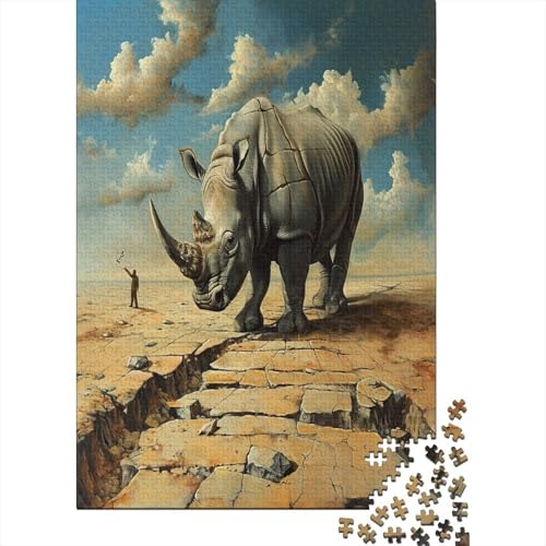 Rhinoceros Puzzlespiel 1000 Teile Erwachsene -Puzzle 1000 Stück Spiel Puzzles Für Erwachsene Kinder Puzzle Erwachsenen Puzzlespiel Puzzel 1000pcs (75x50cm) von BXYAFEKUD