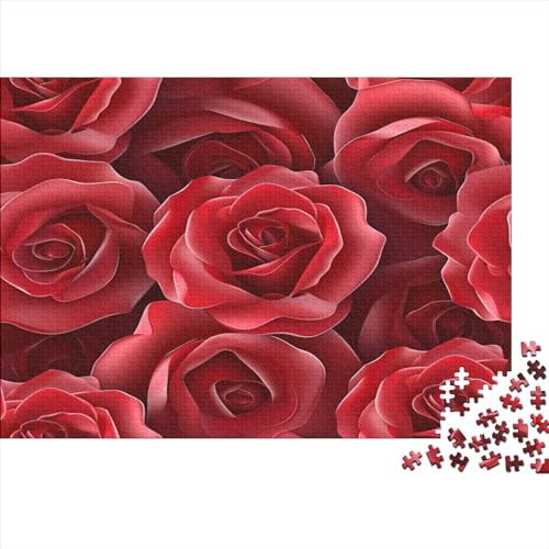 Rose 1000 Stück Puzzles Für Erwachsene Teenager Stress Abbauen Familien-Puzzlespiel 1000-teiliges Puzzle Kinder Lernspiel Spielzeug Geschenk Puzzel 1000pcs (75x50cm) von BXYAFEKUD