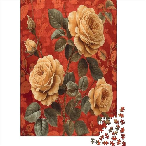 Rose 1000 Stück Puzzles Für Erwachsene Teenager Stress Abbauen Familien-Puzzlespiel 1000-teiliges Puzzle Kinder Lernspiel Spielzeug Geschenk Puzzel 1000pcs (75x50cm) von BXYAFEKUD