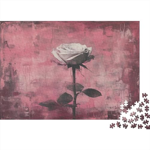 Rose 1000 Stück Puzzles Für Erwachsene Teenager Stress Abbauen Familien-Puzzlespiel Mit Poster in 1000-teiliges Puzzle Kinder Lernspiel Spielzeug Geschenk Puzzel 1000pcs (75x50cm) von BXYAFEKUD