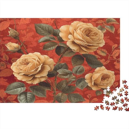Rose Puzzle 1000 Teile,für Erwachsene, Impossible Puzzle,farbenfrohes Legespiel,Geschicklichkeitsspiel Für Die Ganze Familie,Erwachsenenpuzzle Puzzel 1000pcs (75x50cm) von BXYAFEKUD