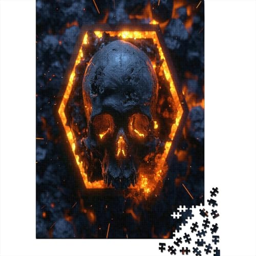 Schädel 1000 Teile,Impossible Puzzle,Geschicklichkeitsspiel Für Die Ganze Familie, Erwachsenen Puzzlespiel Puzzel 1000pcs (75x50cm) von BXYAFEKUD
