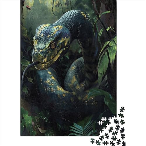 Schlange 1000 Stück Puzzles Für Erwachsene Teenager Stress Abbauen Familien-Puzzlespiel 1000-teiliges Puzzle Kinder Lernspiel Spielzeug Geschenk Puzzel 1000pcs (75x50cm) von BXYAFEKUD