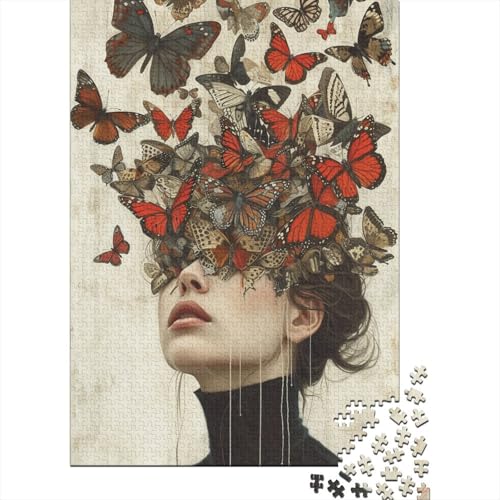 Schmetterling 1000 Stück Puzzles Für Erwachsene Teenager Stress Abbauen Familien-Puzzlespiel 1000-teiliges Puzzle Kinder Lernspiel Spielzeug Geschenk Puzzel 1000pcs (75x50cm) von BXYAFEKUD