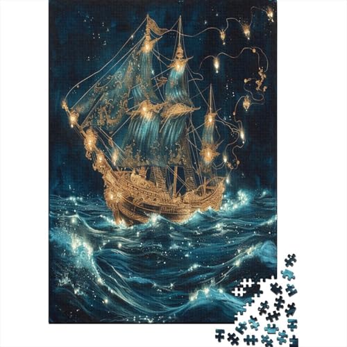 Segelboot 1000 Stück Puzzles Für Erwachsene Teenager Stress Abbauen Familien-Puzzlespiel 1000-teiliges Puzzle Kinder Lernspiel Spielzeug Geschenk Puzzel 1000pcs (75x50cm) von BXYAFEKUD