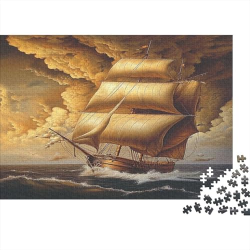 Segelboot Puzzle 1000 Teile Puzzles Für Erwachsene Lernspiel Herausforderungsspielzeug 1000-teilige Puzzlespiel Für Erwachsene Kinder Puzzel 1000pcs (75x50cm) von BXYAFEKUD