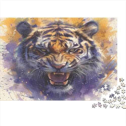 Tiger 1000 Stück Puzzles Für Erwachsene Teenager Stress Abbauen Familien-Puzzlespiel 1000-teiliges Puzzle Kinder Lernspiel Spielzeug Geschenk Puzzel 1000pcs (75x50cm) von BXYAFEKUD