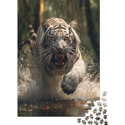 Tiger Puzzle 1000 Teile,für Erwachsene, Impossible Puzzle,farbenfrohes Legespiel,Geschicklichkeitsspiel Für Die Ganze Familie,Erwachsenenpuzzle Puzzel 1000pcs (75x50cm) von BXYAFEKUD