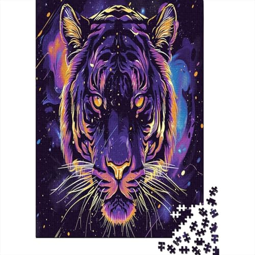 Tiger Puzzle 1000 Teile,für Erwachsene, Impossible Puzzle,farbenfrohes Legespiel,Geschicklichkeitsspiel Für Die Ganze Familie,Erwachsenenpuzzle Puzzel 1000pcs (75x50cm) von BXYAFEKUD