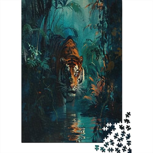 Tiger Puzzle 1000 Teile Puzzle Für Erwachsene Und Kinder Ab 14 Jahren Puzzel 1000pcs (75x50cm) von BXYAFEKUD