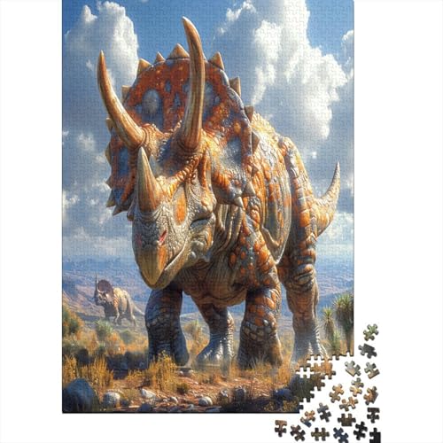 Triceratops Puzzle 1000 Teile,für Erwachsene, Impossible Puzzle,farbenfrohes Legespiel,Geschicklichkeitsspiel Für Die Ganze Familie,Erwachsenenpuzzle Puzzel 1000pcs (75x50cm) von BXYAFEKUD
