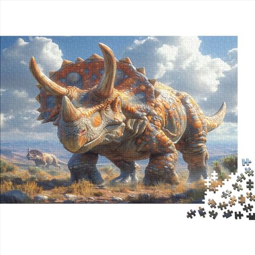 Triceratops Puzzle 1000 Teile Puzzles Für Erwachsene Lernspiel Herausforderungsspielzeug 1000-teilige Puzzlespiel Für Erwachsene Kinder Puzzel 1000pcs (75x50cm) von BXYAFEKUD
