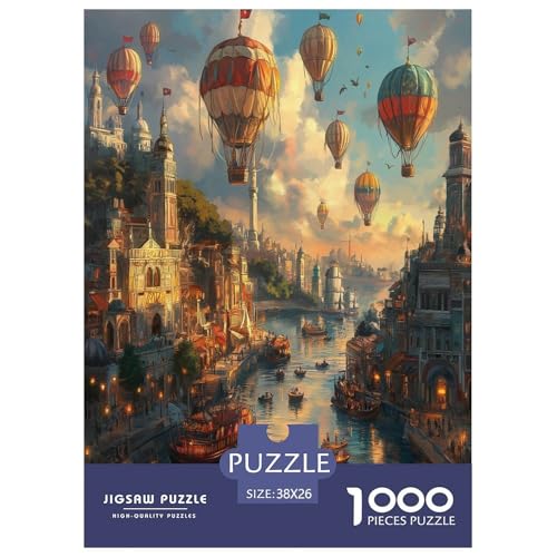 Venedig Wasserstadt Puzzle 1000 Teile Schwer Puzzle Spielzeug Pädagogisches Spiel Impossible Herausforderungsspielzeug Für Erwachsene Und Kinder Ab 12 Jahren 38x26cm/1000pcs von BXYAFEKUD