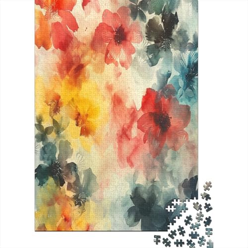 Watercolor Blumes Puzzle 1000 Teile Erwachsener Kniffel Spaß Für Die Ganze Familie - Abwechslungsreiche 1000 Puzzleteilige Motive Puzzlespiel Erwachsene, Puzzel 1000pcs (75x50cm) von BXYAFEKUD