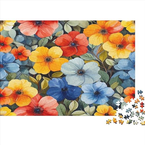 Watercolor Blumes Puzzlespiel 1000 Teile Jigsaw Puzzle 1000 Puzzle FüR Erwachsene Kinder Senioren Erwachsenen Puzzlespiel Puzzel 1000pcs (75x50cm) von BXYAFEKUD