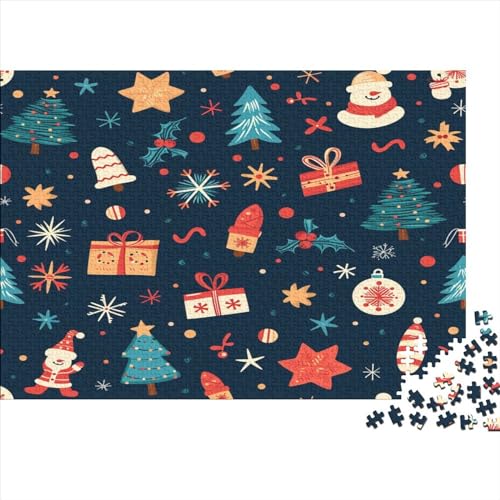 Weihnachtstag 1000 Stück Puzzles Für Erwachsene Teenager Stress Abbauen Familien-Puzzlespiel Mit Poster in 1000-teiliges Puzzle Kinder Lernspiel Spielzeug Geschenk Puzzel 1000pcs (75x50cm) von BXYAFEKUD