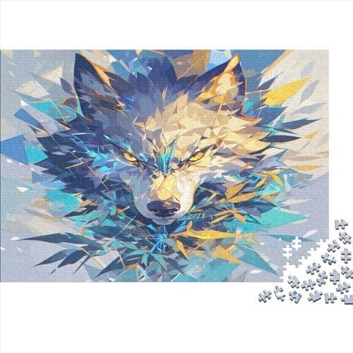Wolf 1000 Stück Puzzles Für Erwachsene Teenager Stress Abbauen Familien-Puzzlespiel Mit Poster in 1000-teiliges Puzzle Kinder Lernspiel Spielzeug Geschenk Puzzel 1000pcs (75x50cm) von BXYAFEKUD