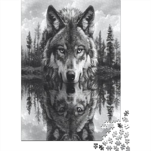 Wolf 1000 Teile, Impossible Puzzle,GesKükenlichkeitsspiel Für Die Ganze Familie, Erwachsenenpuzzle Ab 14 Jahren Puzzel 1000pcs (75x50cm) von BXYAFEKUD