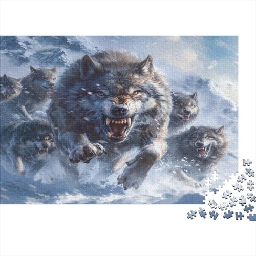 Wolf 1000 Teile, Impossible Puzzle,Geschicklichkeitsspiel Für Die Ganze Familie, Erwachsenenpuzzle Ab 14 Jahren Puzzel 1000pcs (75x50cm) von BXYAFEKUD