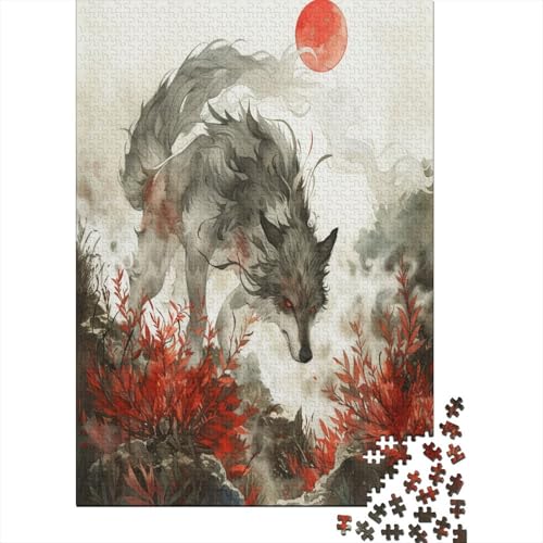 Wolf 1000 Teile, Impossible Puzzle,Geschicklichkeitsspiel Für Die Ganze Familie, Erwachsenenpuzzle Ab 14 Jahren Puzzel 1000pcs (75x50cm) von BXYAFEKUD