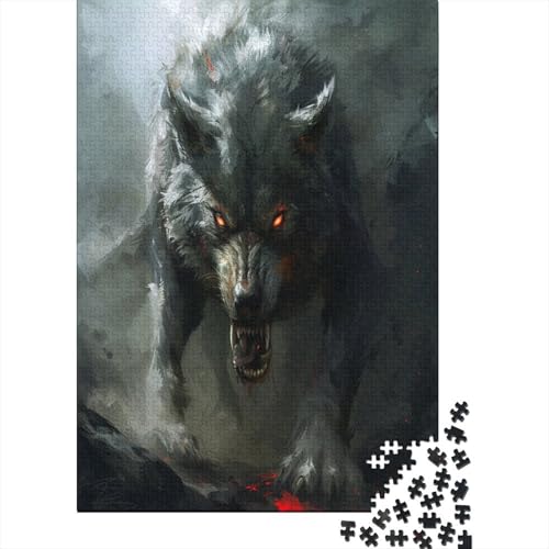 Wolf 1000 Teile,Impossible Puzzle,Geschicklichkeitsspiel Für Die Ganze Familie, Erwachsenen Puzzlespiel Puzzel 1000pcs (75x50cm) von BXYAFEKUD