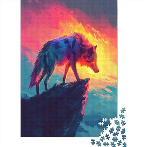 Wolf Puzzle 1000 Teile,für Erwachsene, Impossible Puzzle,farbenfrohes Legespiel,Geschicklichkeitsspiel Für Die Ganze Familie,Erwachsenenpuzzle Puzzel 1000pcs (75x50cm) von BXYAFEKUD