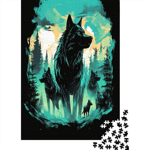 Wolf Puzzle 1000 Teile Puzzles Für Erwachsene Lernspiel Herausforderungsspielzeug 1000-teilige Puzzlespiel Für Erwachsene Kinder Puzzel 1000pcs (75x50cm) von BXYAFEKUD