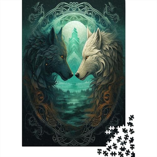 Wolf Puzzlespiel 1000 Teile Jigsaw Puzzle 1000 Puzzle FüR Erwachsene Kinder Senioren Erwachsenen Puzzlespiel Puzzel 1000pcs (75x50cm) von BXYAFEKUD